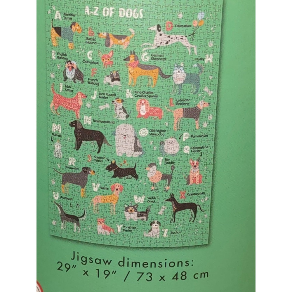 Professor Puzzle A-Z of Dogs 1000 Piece Jigsaw Puzzle with Poster NEW cartoon - Picture 6 of 6